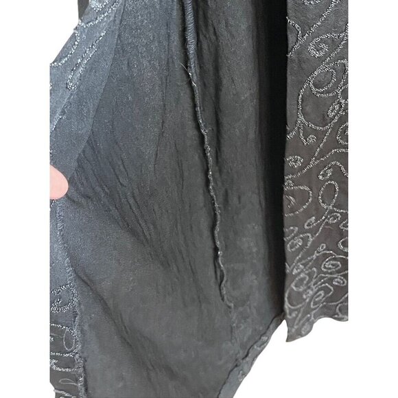 Cache Halter Beaded Dress S Black Maxi Vintage Gown Y2K 80s Whimsigoth Feminine - Picture 13 of 16